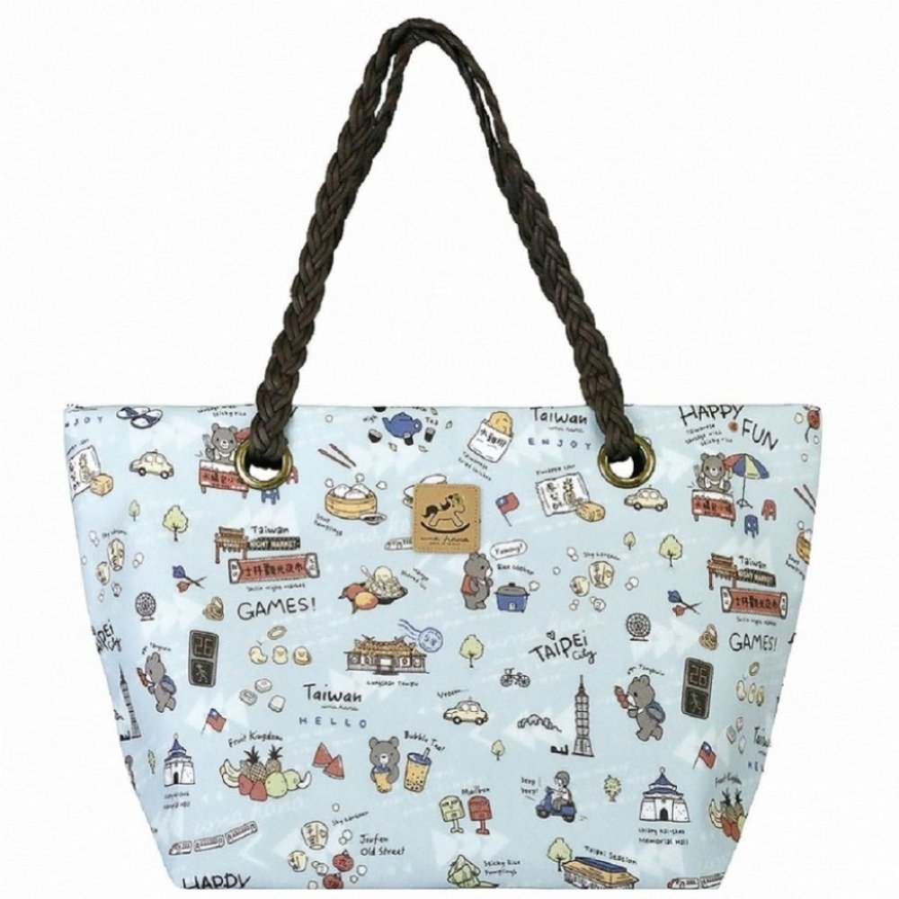 Waterproof Taiwan Love Woven Tote Shoulder Bag
